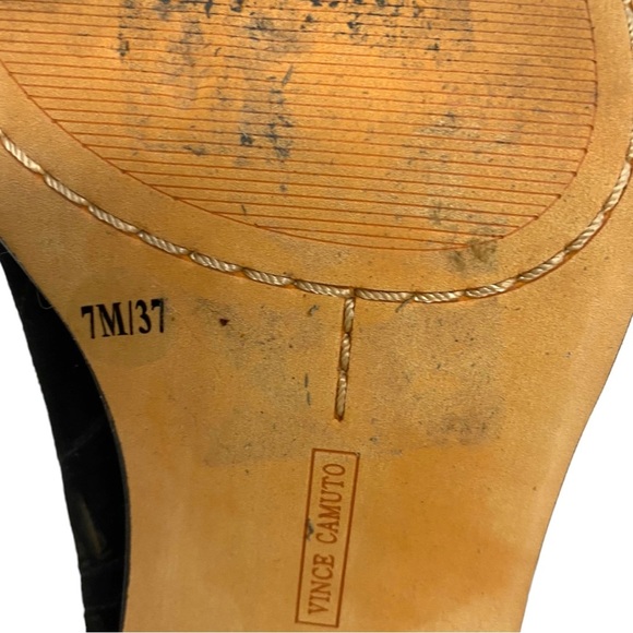 𝅺Vince Camuto Tarita Sandal Heels Laser Cut Black 7 - Picture 14 of 14